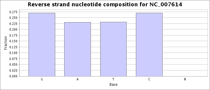 Nucleotide composition on the reverse strand