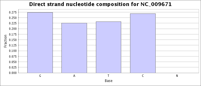 Nucleotide composition on the direct strand