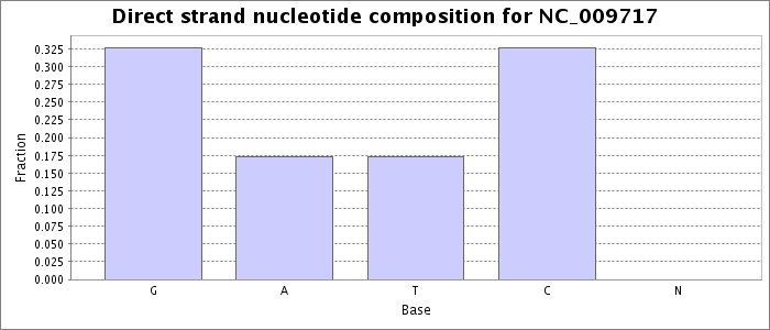 Nucleotide composition on the direct strand