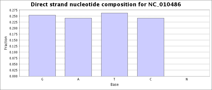 Nucleotide composition on the direct strand