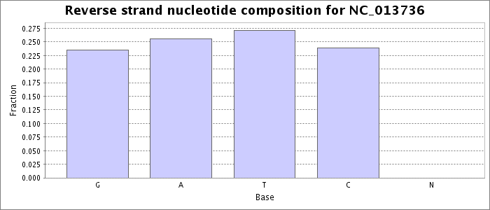 Nucleotide composition on the reverse strand